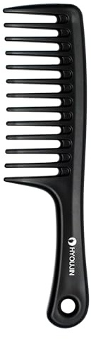 HYOUJIN Black Large Wide Tooth Detangler Paddle Brush - Best Styling Comb for Curly, Wet, Long Hair