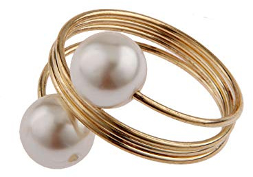 10Pcs Gold Perle Serviette Schnalle Hoop Serviettenringe Serviettenhalter für Hochzeit Hotel Tisch Dekoration | 10 Goldene Serviettenringe mit Perlendekor aus Metalllegierung, für Feiern, Restaurants und Hochzeiten