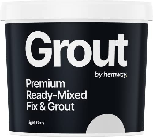 Light Grey Ready Mixed Grout & Fix | Floor, Wall & Tile Adhesive | Water-Resistant, Anti-Mould, Easy to Use & Fast-Drying | Suitable as Kitchen, Bathroom Tile Grout - 4.5Kg / 2.5L Light Grey Grout