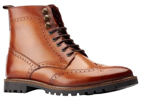 Base London Herren Boone Brogue Stiefel, hautfarben, 42 EU