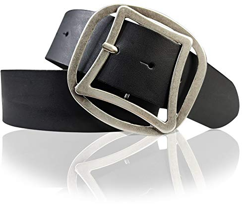 FRONHOFER Damen Taillengürtel Leder 4,7 cm mit Retro Gürtelschnalle 9,5 x 8,5 cm, umweltschonend gegerbt, Made in Germany
