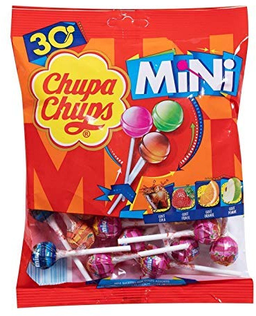 CHUPA CHUPS - Mini Sucettes Fruits 180G - Lot De 4 - livraison offerte