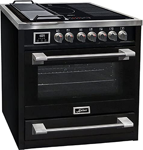 Kaiser induktionsspis HC 93691 IS, elektrisk stående spis 90 cm/Kaiser Empire med induktionshäll /5 kokzoner/8 multifunktionell elektrisk ugn/självrengörande/115 l