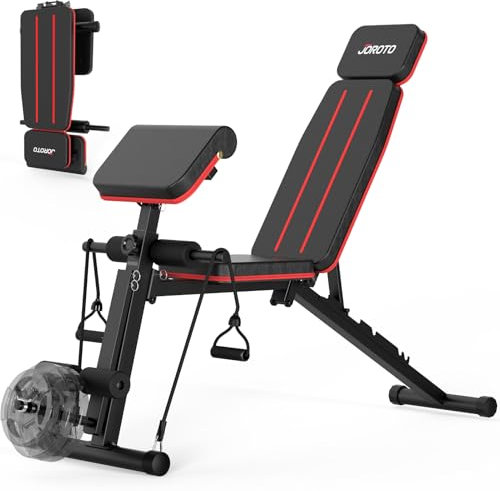 JOROTO Weight Bench Adjustable, Foldable Workout Bench Press, 350KG Load Strength Training Benches for Home Gym Full Body Workout, Roman Chair Dumbbell Bench