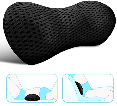 Panduo Lumbar Support Pillow for Office Chair, Memory Foam Lumbar Pillow for Lower Back Pain Relief (Black)