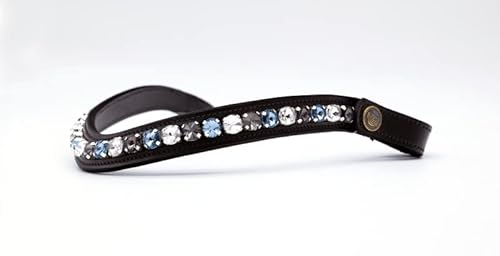 BRIDLERY Stirnriemen Crystal Blue Farbe Schwarz, Größe Warmblut