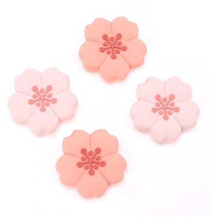 GeekShare Joycon Lot de 4 Capuchons en Silicone pour Joystick Kawaii compatibles avec Switch/OLED/Switch Lite (Sakura)