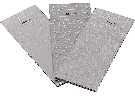 3PCS Diamond Sharpening Stone 200 400 1000 Grit with Anti Slip Base for Kitchen Outdoor