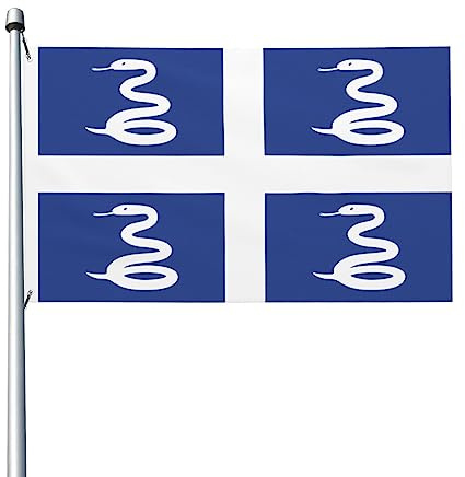 Drapeau serpent de la Martinique - Drapeau double face - 9,1 x 1,5 m - Durable - Décoration de cour extérieure - Drapeaux de bienvenue