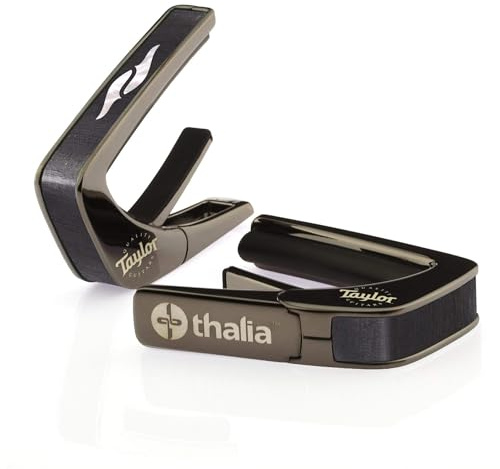 Taylor by THALIA Kapodaster mit schwarzem Chrom-Finish, 800er-Serie, Ebenholz mit Perlmutt Element Griffbrett-Marker