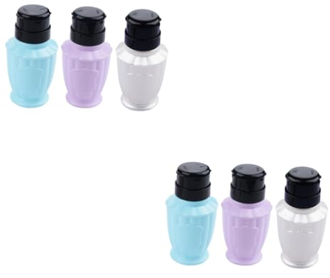 Ipetboom 6stücke Auslaufsichere Nagellackentferner Flasche Tragbare Presspumpe Für Kosmetik Flüssigkeitsspender Für Makeup-entferner Und Mehr Zufällige Farbe