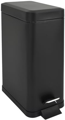 SVITA STM10 Mülleimer Treteimer Tretmülleimer Abfalleimer 10l inkl. Inneneimer Softclose-Deckel Fußpedal freistehend rechteckig Schwarz