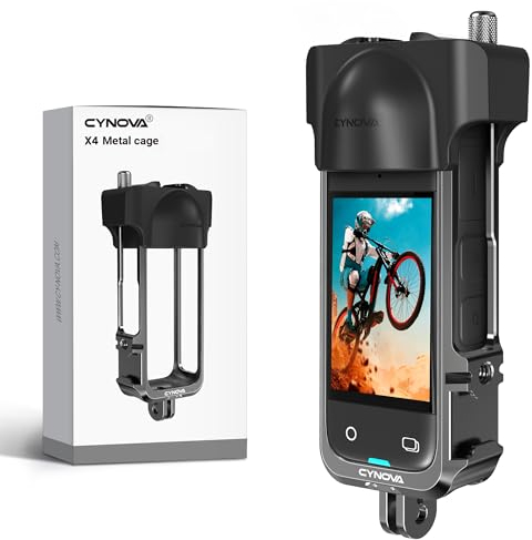 CYNOVA Zubehör für Insta360 X4 Multifunktions-Rahmen, Aluminium Rahmen für Insta360 X4 Zubehör, 2 Kaltschuh, ZusäTzlicher Schützt, Installation Flexibilität Cold Shoe Mount