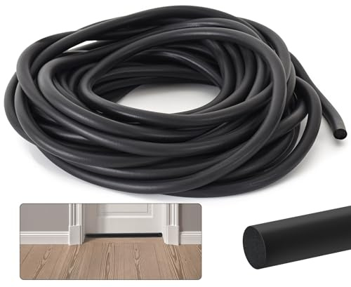 5 Meter Ø 6mm Fugen Dichtschnur, EPDM Runde Dichtung Schaum Rundschnur | Schwarz Fugendichtschnur, Fugenfüllprofil für die Nahtdichtung von Türen und Fenstern, Wänden und Decken