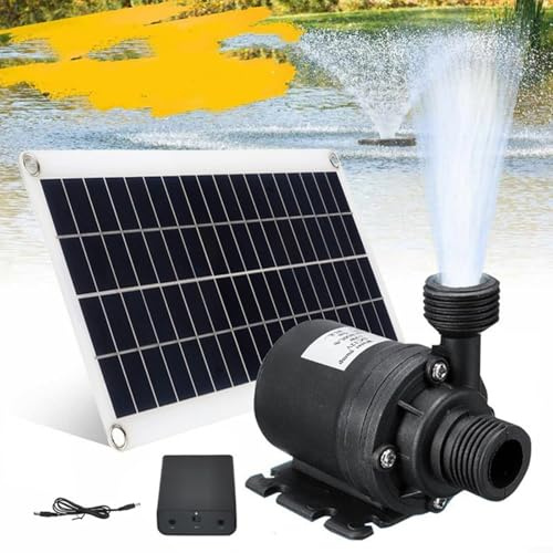 HpLive 50W 800l/h Solar-Brunnen Wasserpumpe Geräuscharm Wasserfall Brunnen Teich Pumpe Kit Werkzeug für Teich, Pool, Aquarium