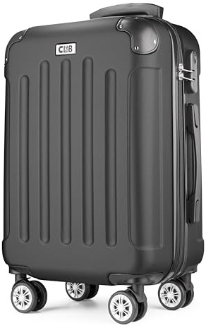 POSH Hartschalenkoffer Koffer & trolleys rollkoffer handgepäck reisekoffer mit Rollen | Koffer groß, mittelgroß, klein ABS | Leichter Kofferset 3 teilig im M-L-XL (Schwarz, L)