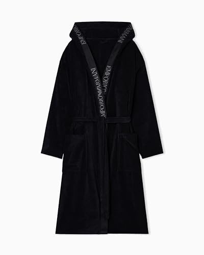 Emporio Armani ACCAPPATOIO UOMO SPUGNA NERO M, Nero, M