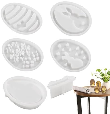 Stampi in silicone pasquale, stampi per uova di Pasqua, stampo in silicone 3D, stampi artigianali fatti a mano, stampi in gesso pasquale, portacandele coniglio, set di stampi in silicone, stampi per