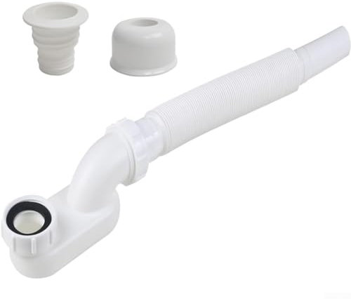 Tuyau de vidange de baignoire, tuyau d'évacuation P Siphon pour projets de construction et de rénovation, compatible avec diverses dispositions de salle de bain