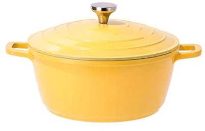 Enameled Cast Aluminum Dutch Oven Pot with Lid, 5.1 Quart, Non-Stick, Lightweight for Braising, Baking, Compatible with All Heat Sources