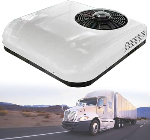 Aire acondicionado de techo ultrafino de 12 V/24 V CC, ideal para camping, autobuses escolares, remolques, autocaravanas, camiones y autobuses.,White-24V