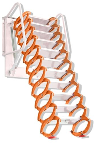 Échelle de grenier pliable à montage mural pour gain de place, escalier de grenier portable, capacité de 400 kg, facile à utiliser, idéale pour les greniers et les petits espaces