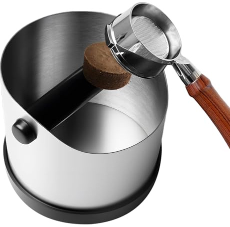 Boite a Marc de Cafe, 700ml En Acier Inoxydable avec Knock Box Café Intégrée Seau Recuperateur Marc de Cafe Accessoires Barista pour Machine Expresso Porte Filtre élimination Facile Du Marc Humide
