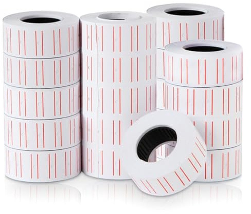 DSL 20 Rolls White Price Label MX5500 Price Tag Gun Labeling 22mm x 12mm / CT1
