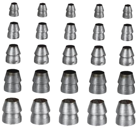 POPETPOP 25 piezas Cuñas Redondas de Acero para y Hachas Cuñas de Hierro Resistentes para Mango Redondo Accesorios de Carpintería y Construcción Evitan Aflojamiento y Mejoran Fijación