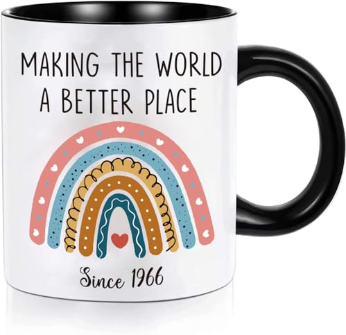 Women Birthdays Gifts, 40th 50th 60th 70th 80th Birthdays Gifts for Women, 330ml / 11oz Coffee Mug Birthday Gifts for Mother | Best Friends | Daughter, Christmas Gifts Thanksgiving Gifts (1966-60th)