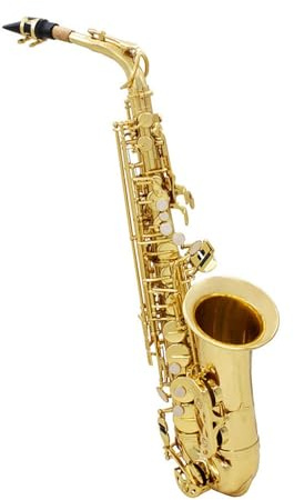Saxophone für Musikliebhaber Altsaxophon in Es Blech Messingkorpus für Erwachsene(Set - Gold)