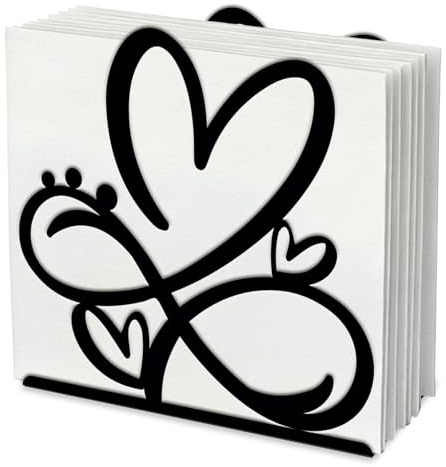 SUPERDANT Porta Tovaglioli a Cuore Infinito per Tavolo Dispenser Tovaglioli Cocktail Organizzatore Carta Metallo Decorazione per Sala da Pranzo Cucina Bar Feste