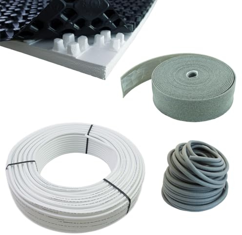 protec Fußbodenheizung Noppensystem MV Set, mit 30-2mm Isolierstärke, Fläche: 10 qm, Verlegeabstand: 15 cm