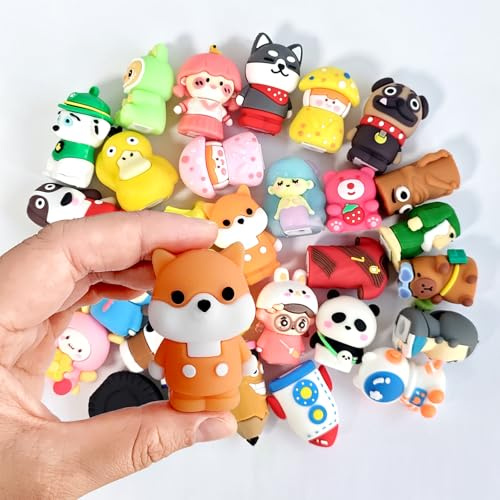 Sacapuntas con dibujos animados, sacapuntas manual kawaii, premios para el aula, material escolar (30 unidades)