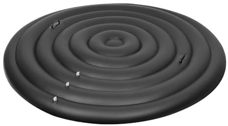 Lawnoval Housse de Spa Gonflable 180cm Réglable Rond PVC Couverture Extérieur Jacuzzi Piscine Noir Avec Poignée