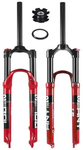 HJYCLFAZU MTB-Federgabel 27,5 29 Zoll 28,6 mm gerades Rohr Mountainbike-Federgabel QR 9 mm 100 mm Achsweg Manuelle Verriegelung XC AM Fahrrad