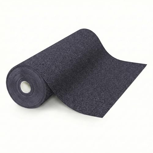 Floordirekt Nadelvlies Teppichboden 200x50 cm – Strapazierfähiger Teppich mit Schaumrücken, trittschalldämmend & kälteisolierend, individuell zuschneidbar für Wohnraum & Büro Anthrazit