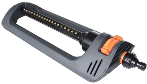 Aspersor oscilante, aspersores para jardín, aspersor oscilante automático con boquillas de latón de 19 Orificios, Herramienta de jardinería riego para césped y jardín