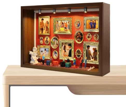 Kit fai da te Museum of Us | Piccola scatola fotografica commemorativa, cornici 3D da museo, kit fai da te | per donne, uomini, coppie, lei, matrimonio, fidanzamento, festa di compleanno, festa della
