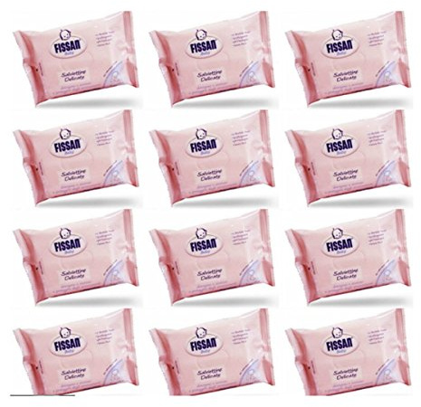 12 confezioni - SALVIETTINE DELICATE FISSAN BABY (72 pz) - salviette per bambini