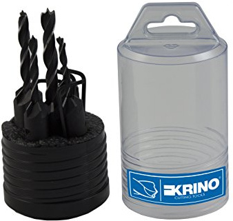 KRINO 5010205 Set 5 Pezzi Punte e SVASATORI per Legno 4÷10 mm, Acciaio