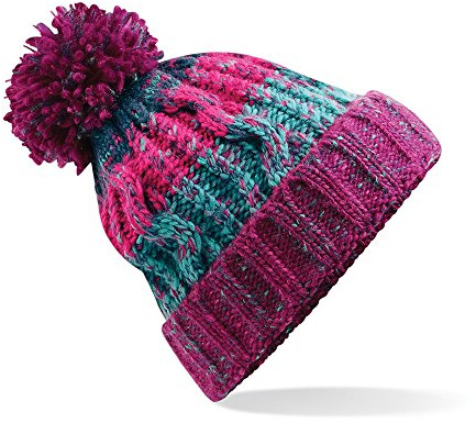 Beechfield B486a spädbarn korkskruv pom pom mössa, Vinterbär, en storlek