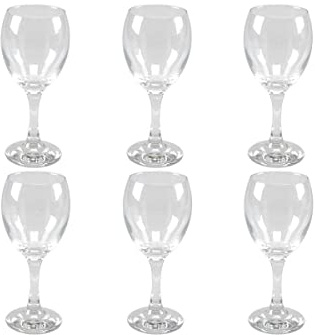 GICOS SRL Linea impero set 6 calici da vino in vetro 245 cl trasparente confezione bicchieri casa cucina