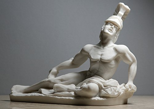 Alabaster Statue Dying Achilles Trojan War Hero Skulptur Handmade Nude Male