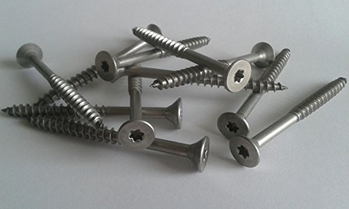 Edelstahl Spanplattenschrauben 6,0x100mm TX25 100 Stück Schrauben Holzschrauben Senkkopf VA V2A Torx Teilgewinde