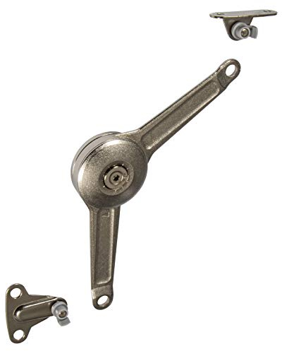 Gedotec Klappenbeschlag Stahl vernickelt | 1 Set - Klappen-Scharnier für Möbel-Truhen & Deckel | DUO | Klappenhalter für Klappenhöhe: 200-500 mm | Möbelbeschlag stufenlos verstellbar | Klappenstütze