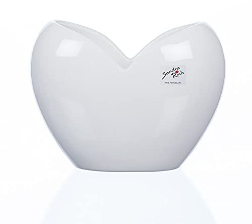 Sandra Rich Deko Herzvase, Vase Herz weiß H. 11cm 15x9cm Porzellan