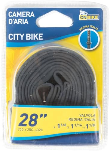 On Bike Camera d’Aria Bici 28 x 1 5/8 x 1 1/8 (700x28-32) – E.T.R.T.O. 28-622, Alta Resistenza e Tenuta, Compatibile con Pneumatici Strada e City Bike, Facile da Montare
