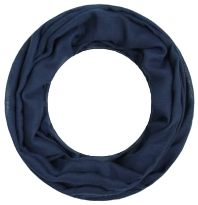 Majea Loop Alice schmaler Damen-Schal Loop Frühlingsschal Schlauchschal Rundschal Tuch uni unisex unifarben einfarbig Halstuch, Navy, 160x52