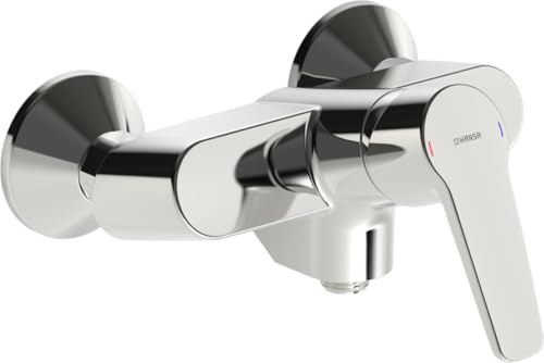 Hansa 51450193 Badewanne Armatur/Brause Mischbatterie für Wandaufbau HANSAPINTO | THERMO COOL - Funktion | 17l/min bei 3 bar